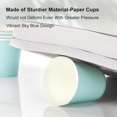AOZITA [700 Pack] 3 oz Paper Cups, Sky Blue Mouthwash Cups, Disposable Bathroom Cups, Espresso Cups, Paper Cups for Party, Picnic, BBQ, Travel, and Event - size: 700 Count (Pack of 1)