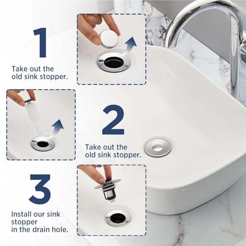 Universal 2 in 1Bathroom Sink Stopper, 1 Pack Pop Up Bathroom Sink Drain Strainer for 1.06"-1.65" Basin Drain Holes, Anti Clogging Drain Filter (Matte Black(s)-1p) - color: Matte Black(s)-1p
