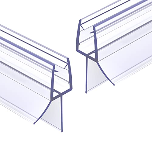 Shower Door Bottom Seal 2-Pack, 36"(914mm) Long PVC Strips with Drip Rail for 5/16"(8mm) Glass Door, Prevent Water from Spilling and Keeps The Room Clean - size: 5/16"(8mm), 2-Pack, 36" Long