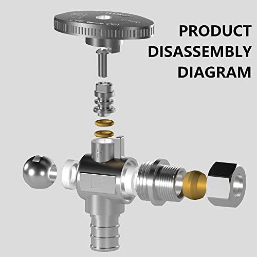 Hourleey 10 Pack Angle Stop Valve, Water Shut Off Valve 1/2" PEX x 3/8" OD Compression, Quarter Turn Chrome Plated Brass Valve - color: Angle (Pack of 10)