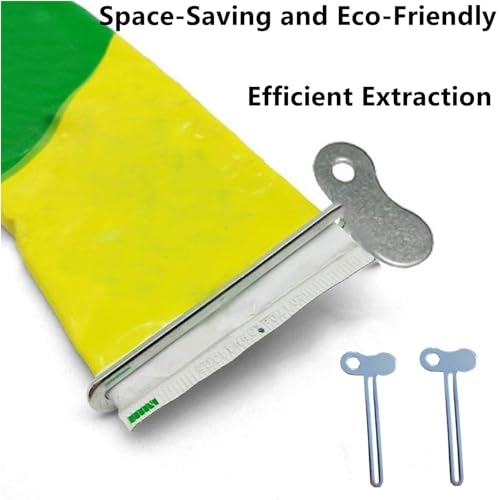 Toothpaste Squeezer, 4 Pcs Metal Tube Squeezer Key Stainless Steel Toothpaste Roller Tube Wringer Multi Functional Hexagon Wrench Bathroom Accessories for Paint Cream Cosmetic and Hair Dye