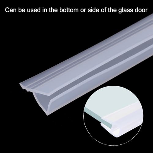 uxcell Shower Door Side Seal, H-Type Shower Door Sweep for 3/8" Glass 86.5" Long Silicone Frameless Glass Door Seal Strip, Stop Shower Leaks, Clear - size: 3/8" Glass 86.5" Long