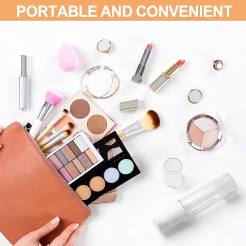 Zhehao 60 Pcs 5 ml Airless Pump Bottle Refillable Plastic Airless Vacuum Dispenser Travel Size Clear Cosmetic Sample Vial Container Jars for Lotion Cream Foundation Liquid Toiletries - size: 5 ml