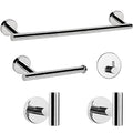 NearMoon Bathroom Hardware Set SUS 304 Thicken Stainless Steel-Towel Bar Set Include 16" Towel Rod, Toilet Paper Holder, Multifunctional Hooks Bathroom Accessories (Chrome Finish, 5 Pcs) - color: Chrome Finish