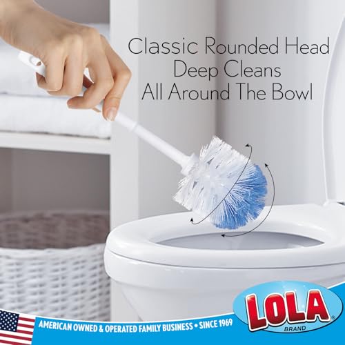 LOLA Classic Toilet Brush, 6 Pack, Durable Fiber Stiff Bristles, Compact Size, Non-Scratch, Long-Lasting - size: 6 Pack, style: Classic Toilet Brush