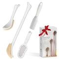 New Foot Brush & Foot Files Set(3PCS), 3-IN-1 Foot Scrubber with Long Handle, 10.2’’-27.5’’Adjustable Foot Scrub Brush and 2 Upgrade Foot File Callus Remover, Gift-Box Packed(White+2*Foot File) - color: White Kit04