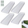 Rain-Gutter Downspout Splash Block - Gutter Downspout Extensions for Rainwater Drainage, Lader Downwards Design, 16" Fixable Downspout Extender with 8 Fixing PP Nails (4, White) - color: White, size: 4Pack