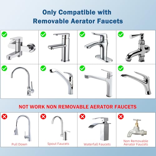 Hibbent Metal Faucet Aerator, 360-degree Swivel Metal Kitchen Sink Aerator, Dual-function Sink Sprayer Attachment, Faucet Replacement Part 55/64'' Female Thread, Silver - color: Silver, style: Classic 360 Degree Faucet Aerator