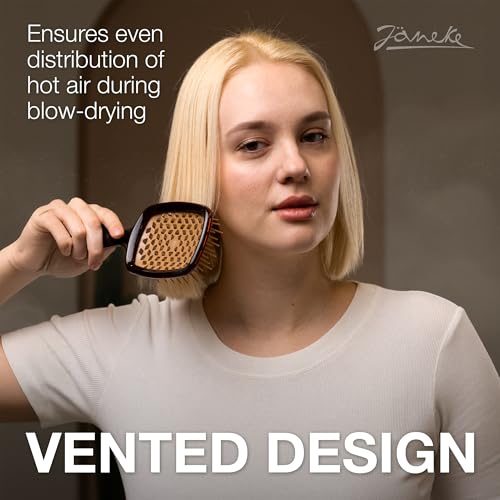 Janeke Superbrush Detangling Brush for Soft Smoothing Hair Brushing with Anti-Static Bristles - Vented Wet Hair Brush for Blow Drying Use - Perfect for Curly, Thick, Wavy, Fine Hair Types (Caramel) - color: Caramel Superbrush