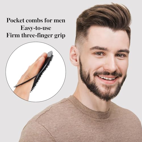 6 Pcs Palm Combs for Men, Soft Portable Pocket Brush, Massager Hair Brush, Shower Comb (Medium, Count, 6)