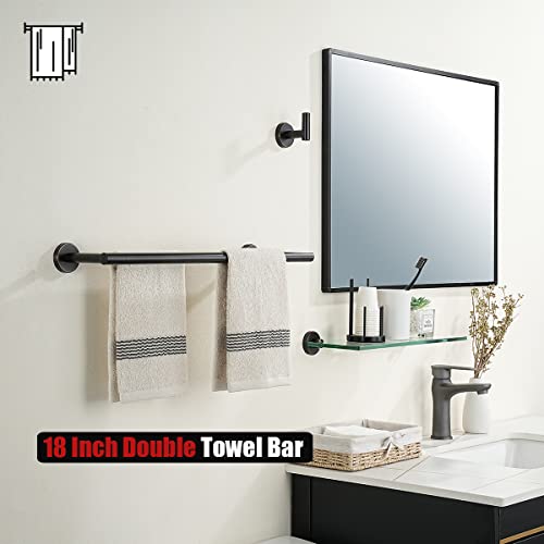 JQK Double Towel Bar Oil Rubbed Bronze, 20.5 Inch 304 Stainless Steel Thicken 0.8mm Towel Rack Bathroom, Towel Holder ORB Wall Mount, Useable Length 18 Inch, TB100L18-ORB - color: Oil Rubbed Bronze, size: 20.5 Inch