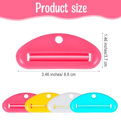 Bremorou 8 Pcs Toothpaste Squeezer Plastic Toothpaste Tube Squeezer Holder Clip Roller Tool for Bathroom Saving Facial Cleanser Creams Paint (Colorful)