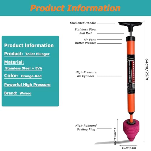 Toilet Plunger Set, High-Pressure Toilet Plunger with Toilet Brush & Rubber Gloves | All-in-One Heavy Duty Powerful Air Plunger Drain Toilet Unclogger for Bathroom Drains - color: Plunger+brush+gloves