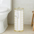 Toilet Paper Holder Stand - Freestanding Toilet Paper Storage,Gold Bathroom Organizer,3 Mega Roll Toilet Paper Roll Holder for Under Sink, Vanity, Cabinet Shelf (Gold) - color: Gold