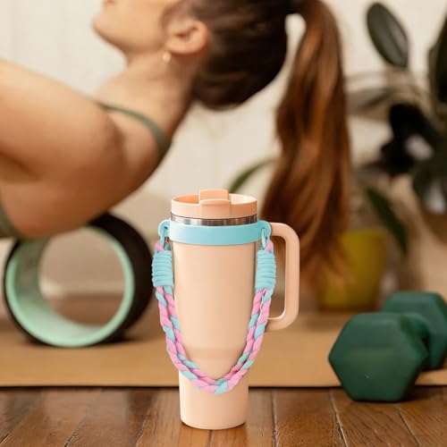 Silicone Water Bottle Handle Strap for Gym Travel Hiking Compatible with Stanley 30 & 40oz Cup Accessories for Men Women Gift - color: Style D