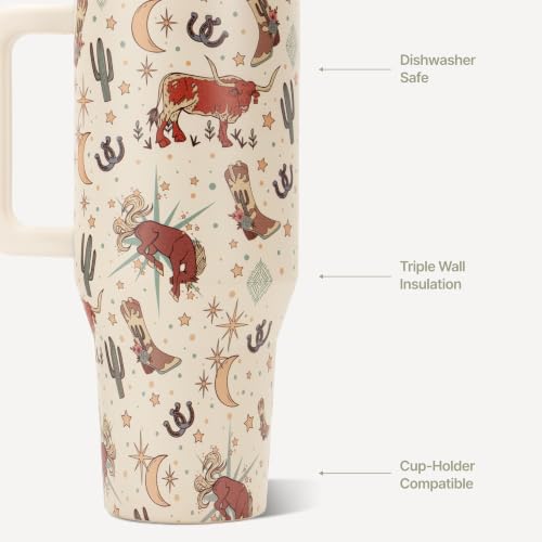 HydroJug Traveler 32oz, Insulated Tumbler with Handle & Straw, Rodeo - color: Rodeo, size: 32 Ounces