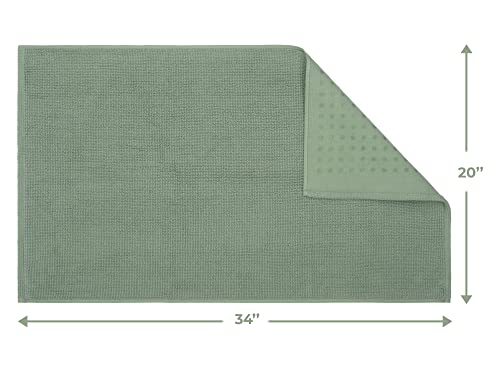 Cotton Paradise Bath Rug for Bathroom, 20x34 inch 100% Cotton Non Slip Bath Mat Rug, Soft Absorbent Machine Washable, Sage Green Bath Rug - color: Sage Green, size: 1 PC 20x34"