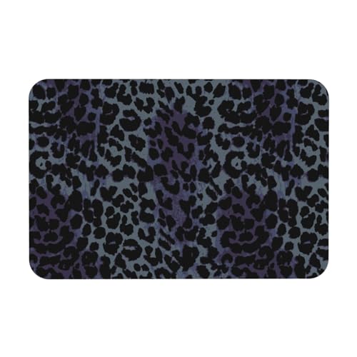 Black Leopard Cheetah Print Bath Mat Fit Under Door, Wild Animal Texture Non-Slip Bathroom Rug Floor Mat Quick Dry Absorbent Bathmat for Bathroom Kitchen Bathtub Shower Sink, 15.7x23.6 in - color: Leopard #06