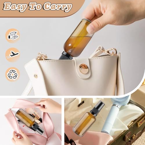 12 Pcs Amber Glass Pump Bottle Refillable Lotion Foundation Container Cosmetic Dispenser with Press Pump for Essence Lotion Travel - 50ml/1.7oz - size: 50 ml