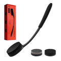 Long Handle Back Scrubber for Shower with 3 Interchangeable Heads-Black | Ergonomic Curved Handle,Non-Slip Silicone Grip,Premium Gift Box,Use in Wet and Dry,Cleaning and Exfoliation - color: Black