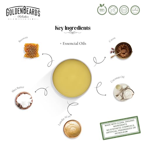 Golden Beards Moustache Wax & Eco Wood Vegan Comb Kit – Medium Hold Wax with Lime Scent & Eco Wood Comb 2.5 in – Handmade, Vegan, Cruelty-Free Moustache Styling Set - style: Eco Wood Vegan Comb