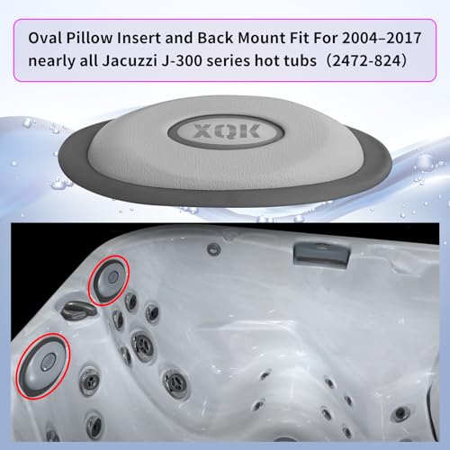4 Pack 2472-824 Spa Oval Pillow Insertt and Back Mount -Enhanced Support, Ultimate Spa Relaxation，Fit for 2004–2017 Nearly All Jacuzzi J-300 Series hot tubs（2455-263）