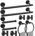 10sets Towel bar Sets, Includes 2Pcs 23.6 inch Towel bar,2Pcs Towel Hook,2Pcs Towel Ring,2Pcs Toilet Paper Holder-Matte Black - color: Matte Black, size: 10pack-23.6inch
