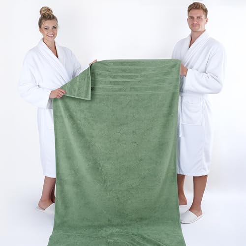 American Soft Linen 100% Cotton Luxury Turkish Towels, 35x70 XL Bath Sheet | Soft Absorbent Quick Dry OEKO Tex Standard 100 Certificated Durable Machine Washable Breathable Premium Hotel Quality - color: Sage Green, size: 35"x70"