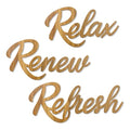 3 Pieces Bathroom Decor Rustic Bathroom Wall Art Wooden Bathroom Sign,Relax Renew Refresh Sign (Brown large) - color: Brown large