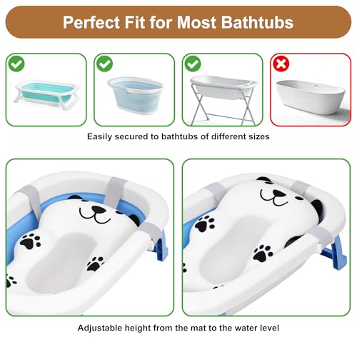 Dog Bathing Comfort mat– Floating Soft Non-Slip Pad with Adjustable Safety Straps for Small & Medium Dogs, Soothing Bathtub Cushion for Pets