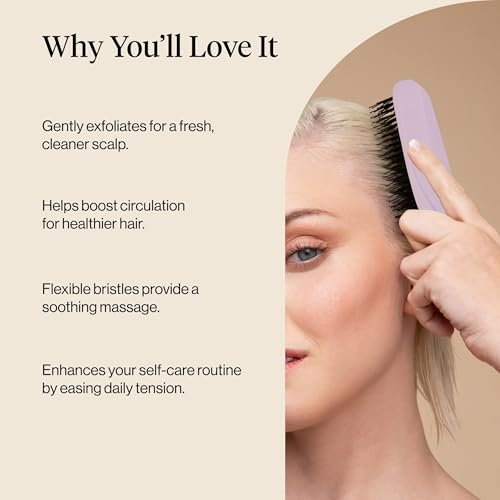 Kitsch Scalp Renewal Brush - Exfoliating & Scalp Massager for Hair Growth, Gentle Head Massage Brush to Remove Buildup, Boost Circulation & Relaxing Head Scrubber for Washing Hair - Soft Violet - color: Soft Violet