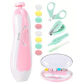 Qunlions life Baby Nail Trimmer Electric-12 in 1 Baby Nail Clippers Safe Baby Nail File Kit with a Nail Clipper, Scissor, Tweezers, and Nail Files - color: Pink+four Accessories