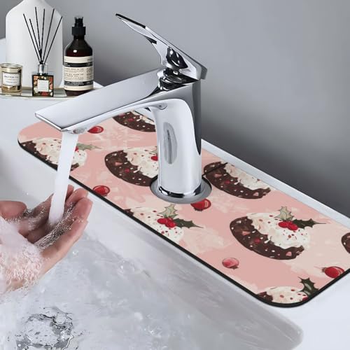 Faucet Draining Mat For Kitchen Sink, Cream Puddings Diatom Mud Absorbent Drain Pad For Bathroom Kitchen Sink Splash Guard Drying Mat - color: Cream Puddings