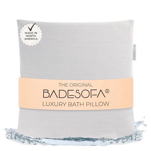 BADESOFA® Luxury Bath Pillow M in Grey, Quick-Drying Bath Back Pillow | Thick & Comfortable Tub Pillow for Bathtub, Full Body Support, Premium Spa Cushion, Luxury Bath Gift - color: Grey, size: Medium (Single Pillow)