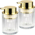 Amolliar Foaming Soap Dispenser, Plastic Pump Clear Glass Soap Dispenser, 8OZ Refillable Hand Soap Dispenser for Bathroom, Kitchen, Shower, Soap Pump Bottle for Liquid or Lotion Dispenser(Gold 2 Pack) - color: Gold