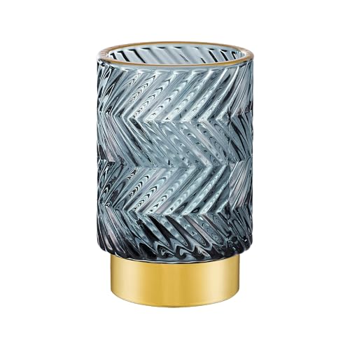 Makeup Brush Holder Organizer,Toothbrush Holders,Desk Pen Pencil Holder,Multifunctional Vintage Glass Brush Cup（A40-7-US） - color: Dark Green