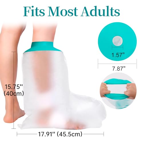 Cast Covers for Shower Leg, Waterproof Cast Cover for Showering, Cast Protector for Shower Leg Adult, Shower Boots for Foot after Surgery, Ankle, Foot (Diameter - 7.9") - color: Short Leg, style: Reinforced Green