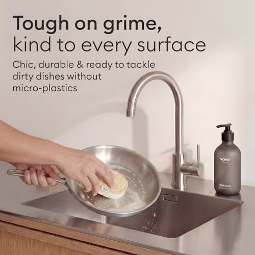 Vove Cleaning Duo, Bamboo Dish Brush Set and Natural Dish Sponges, FSC-Certified Bamboo, Sisal, Loofah, Cellulose, Plastic-Free, Eco-Friendly Zero-Waste Kitchen Dish Scrubber Set - size: Cleaning Duo - Brush Set & Sponges
