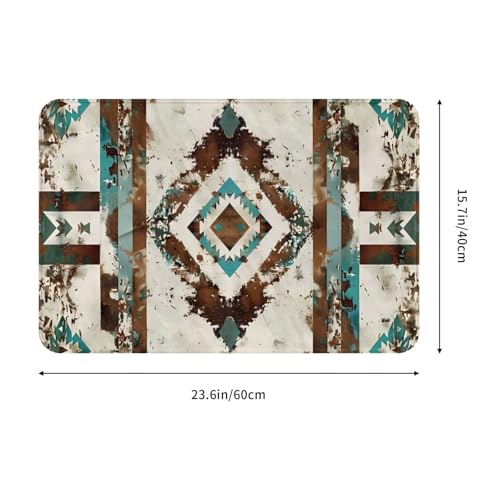 Bath Mat Cowhide Print Western Quick Dry Bathroom Rugs Non Slip Absorbent Shower Flannel Rug Floor Mat for Bathroom,Bathtub,Sink,Bedroom,16"X24" - color: Cay17