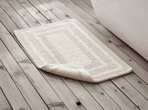 Eddie Bauer - Bathroom Rug, 100% Soft Plush Tufted Cotton Bath Rug, Highly Absorbent, Quick-Dry, and Skid-Resistant Backing (Logan Beige, 2 Piece) - color: Beige, style: 2 Piece