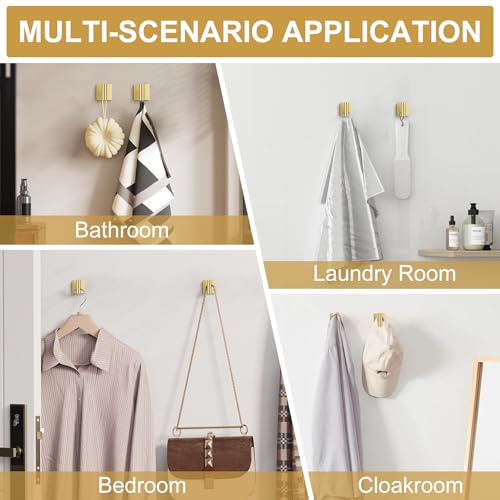 10 Pieces Brushed Gold Towel Bar Set, Double Dase Toilet Paper Holder Bathroom Hardware Set, 23.6 Inch Stainless Steel Towel Rack for Bathroom Wall Mounted - color: Brushed Gold, size: 10pieces B