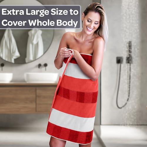 2-Piece Towel Set - 35x70in Extra Large Bath Towels - 500 GSM 100% Cotton Bath Towels - Absorbent Sheets for Shower, Gym, Spa, and Dorm Room by Lavish Home (Red) - color: Red
