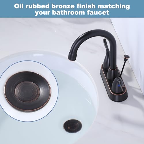 Bathroom Sink Drain with Lift Rod, Oil Rubbed Bronze Sink Drain with Overflow, ARCORA Drain Stopper for Vessel Sink - color: Oil Rubbed Bronze-1 Pack, style: Lift Rod With Overflow