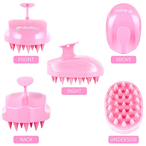 Scalp Massager Shampoo Brush, Hair Scalp Scrubber Shower Hair Brush Head Massager for Stress Relax Hair Growth, Dandruff Brush Scalp Exfoliator for Women Men Kids Pets, Pink - color: Pink