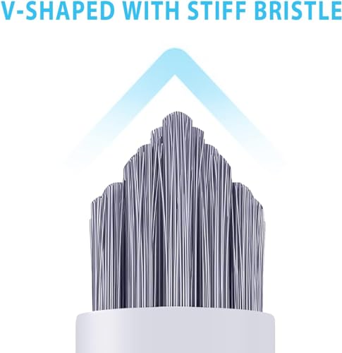 Lumkew Grout Brush Cleaning,Hard Bristle Grout Cleaner for Tile Floors,Bathroom Cleaning Brushes for Scrub Shower Tile Grout, Black, 4 Pieces