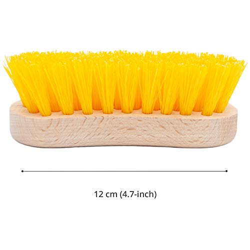 Stiff Bristle Brush - Scrub Brush for Deep Cleaning, Hand Brush with Hard Bristles, Utility Nylon Brush for Indoor and Outdoor, Wooden Boot Hand Scrubber, Scrubbing Brush Heavy Duty