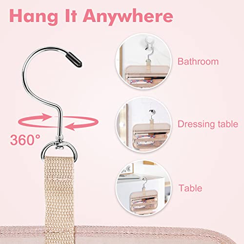 Wedama Toiletry Bag for Women, Medium Cosmetic Travel Bag, Hanging Toiletry Bag for Bathroom, Thickened PVC Waterproof Makeup Bag, Toiletries Bag for Travel Business Trips and Camping, Pink - color: Pink, size: Medium, style: Minimalist
