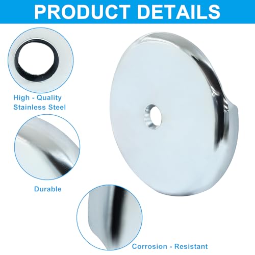 Chrome Single Hole Bathtub Drain Overflow Face Plate, 1 Pack | Single Hole Overflow Plate, With Screws, Tub Drain Cover, For Bathroom Household - style: Chrome-1 Hole