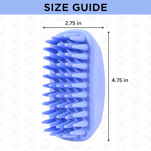 Bath Brush for Pet Grooming & Massage - Rubber Scrubbing Brush for Showers, Ideal for Long & Short Haired Dogs and Cats, Essential Puppy Accessory, Long Pins [We Love Doodles] - size: Long Pins