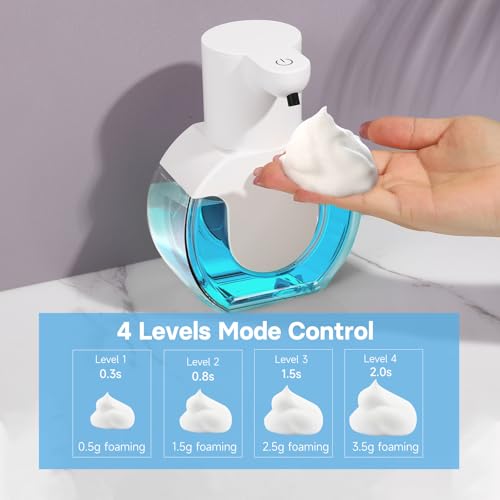VZZNN 2 Pack Automatic Foaming Soap Dispenser 14.2oz/420ML Touchless Automatic Foaming Soap Dispenser,Rechargeabled Wall Mounted Smart Pump for Bathroom Kitchen - color: White, style: 2 Pack Foam